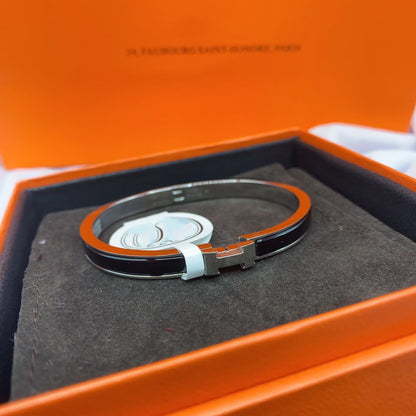 [Luna Brilliance]CLASSIC HM CLIC BLACK 8MM ENAMEL BRACELET