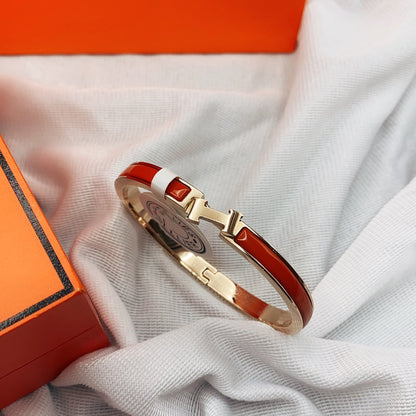 [Luna Brilliance]CLASSIC HM CLIC RED 8MM ENAMEL BRACELET