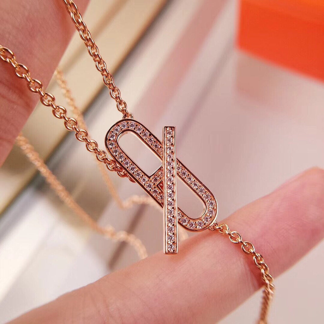 [Luna Brilliance]HM FIRE PIG NOSE NECKLACE TRENDY STREET