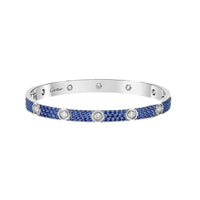 [Luna Brilliance]Pave Gemstone Love &Force Large Horseshoe Diamond Duo Bracelet Stack Set