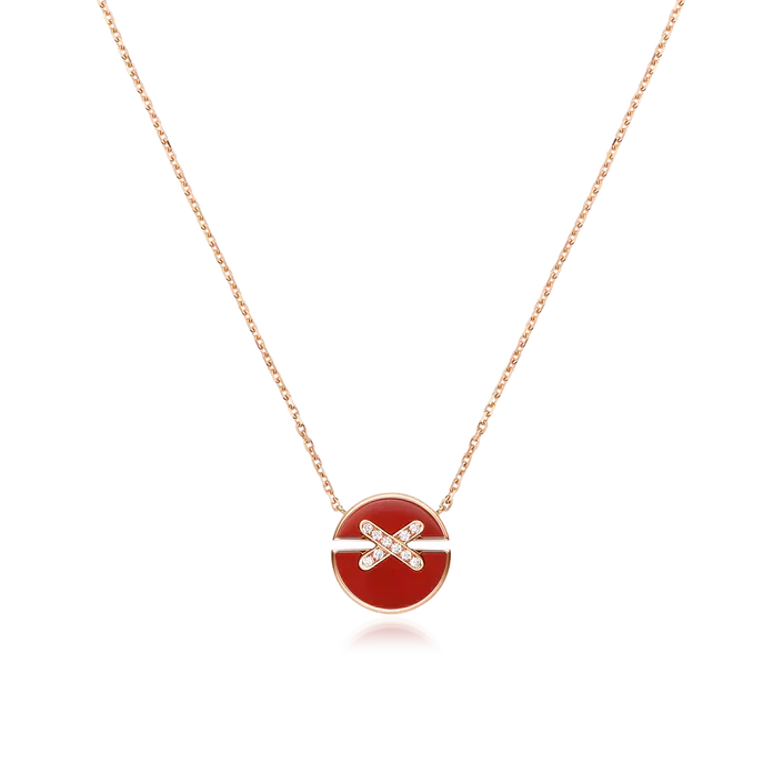 [Luna Brilliance]JEUX DE ROSE GOLD DIAMOND NECKLACE