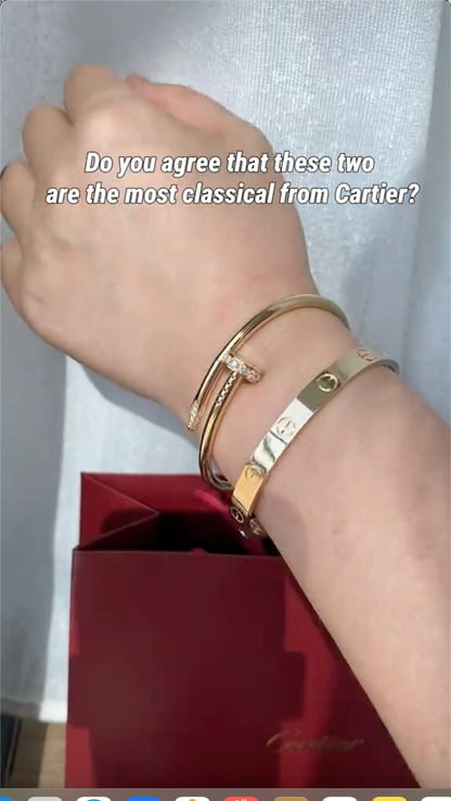 [Luna Brilliance] LOVE Classic & JUSTE Diamond Bracelet Stack Set