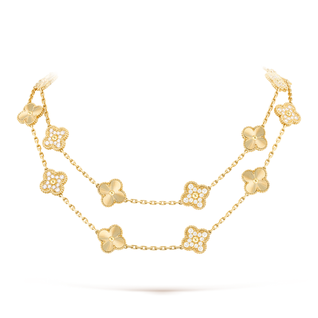 [Luna Brilliance]CLOVER 20 MOTIFS LASER DIAMOND NECKLACE