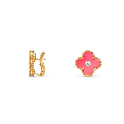 [Luna Brilliance]CLOVER 15MM MOP DIAMOND EARRINGS COLLECTION