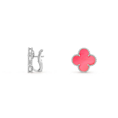 [Luna Brilliance]CLOVER SILVER 15MM MOP EARRINGS COLLECTION