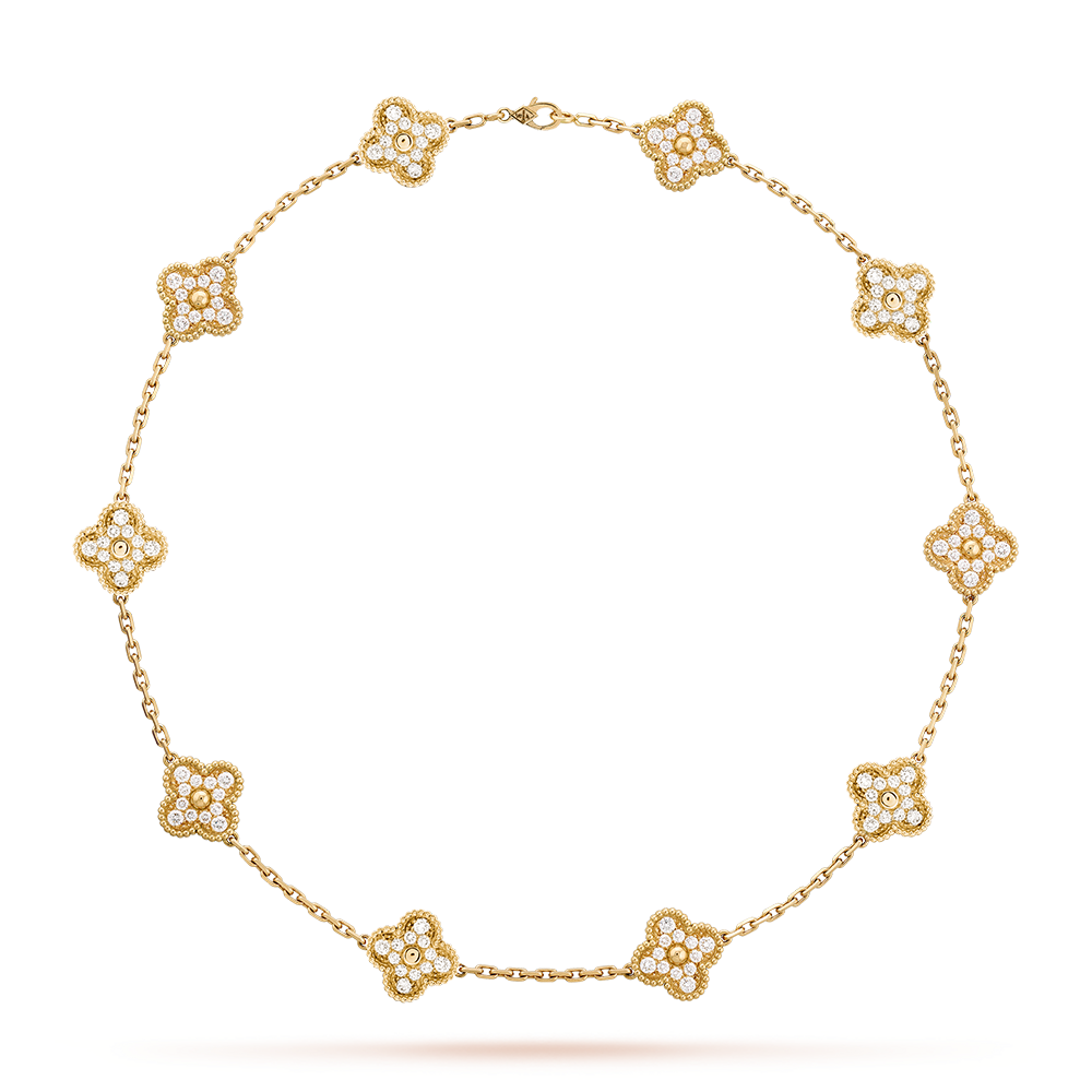 [Luna Brilliance]CLOVER 10 MOTIFS DIAMOND NECKLACE