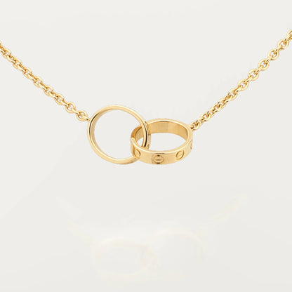 [Luna Brilliance] LOVE DOUBLE RING NECKLACE