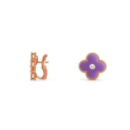 [Luna Brilliance]CLOVER 15MM MOP DIAMOND EARRINGS COLLECTION