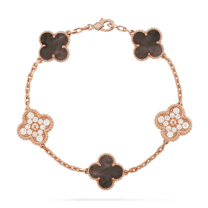 [Luna Brilliance] CLOVER 5 MOTIF GRAY MOP BRACELET COLLECTION