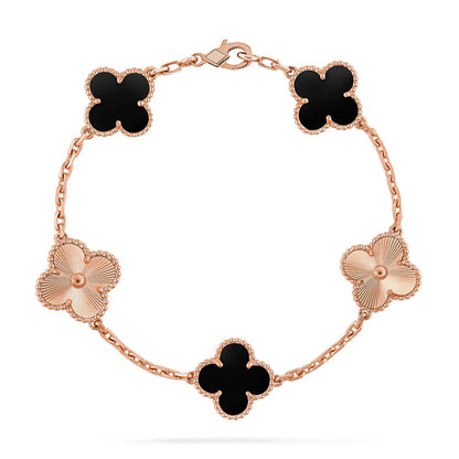 [Luna Brilliance] CLOVER 5 MOTIF ONYXS BRACELET COLLECTION