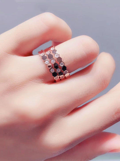 [Luna Brilliance]BEE LOVE RING PINK GOLD DIAMOND