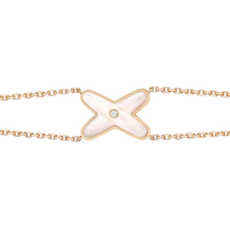 [Luna Brilliance]JEUX BRACELET WHITE MOP PINK GOLD 1 DIAMOND