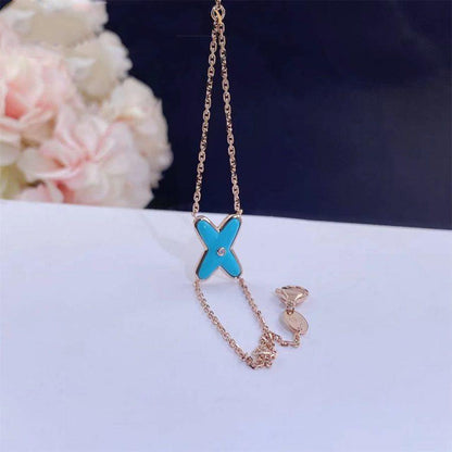 [Luna Brilliance]JEUX BRACELET TURQUOISE PINK GOLD 1 DIAMOND