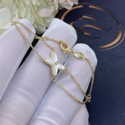 [Luna Brilliance]JEUX BRACELET WHITE MOP GOLD 1 DIAMOND