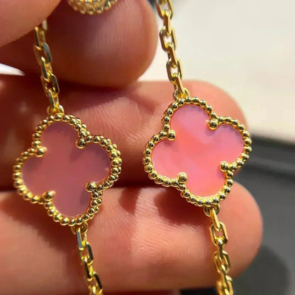 [Luna Brilliance] CLOVER 5 MOTIFS  PINK MOP BRACELET COLLECTION