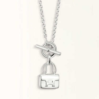 [Luna Brilliance]POP H PEDANT SILVER NECKLACE