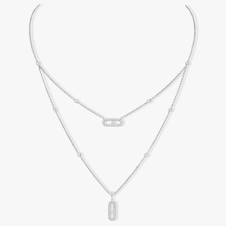 [Luna Brilliance]MOVE 2 ROW DIAMOND NECKLACE
