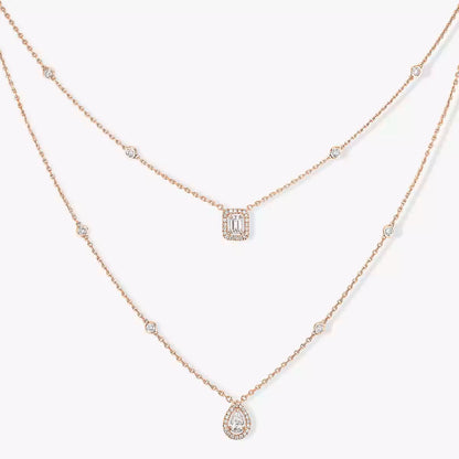 [Luna Brilliance]Diamond Necklace My Twin 2 Rows