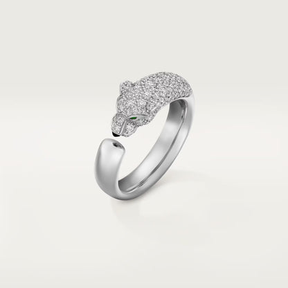 [Luna Brilliance] PANTHERE HALF DIAMOND SMALL RING