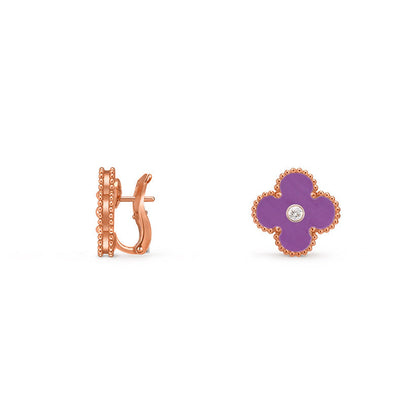 [Luna Brilliance]CLOVER 15MM MOP DIAMOND EARRINGS COLLECTION