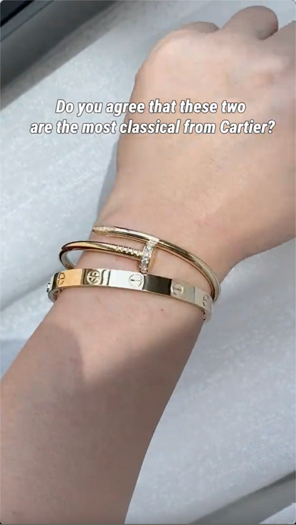 [Luna Brilliance] LOVE Classic & JUSTE Diamond Bracelet Stack Set