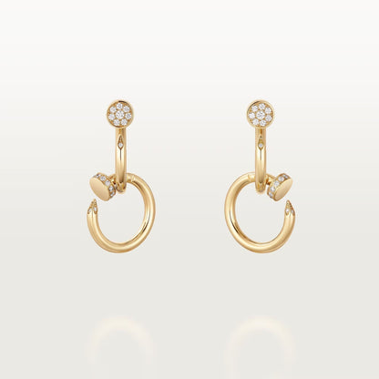 [Luna Brilliance] JUSTE HALF DIAMOND DOUBLE EARRINGS