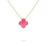 [Luna Brilliance] NEW CLOVER 15MM PINK ENAMEL NECKLACE