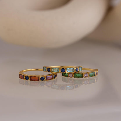 Mixed Art Deco Birthstone Ring
