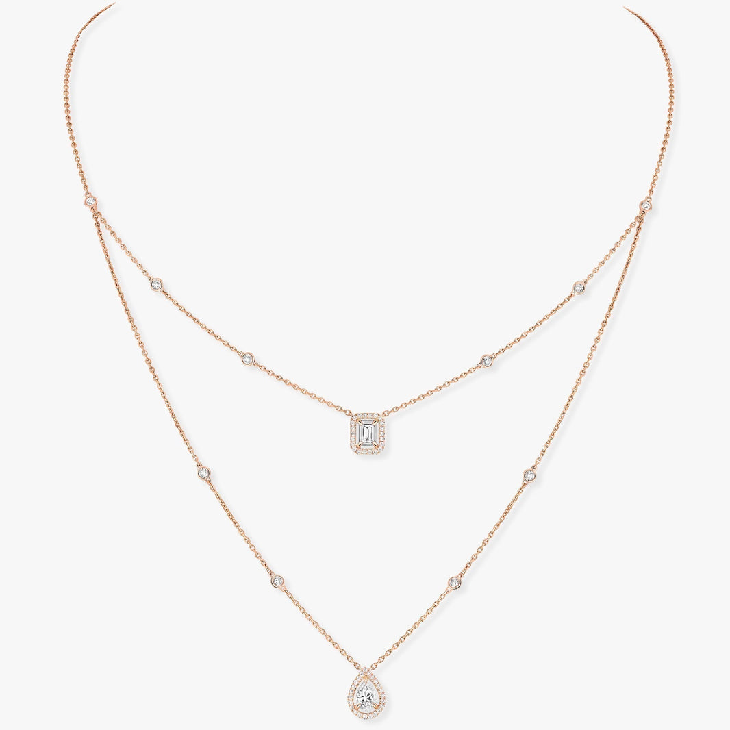 [Luna Brilliance]MY TWIN 2 ROW DIAMOND NECKLACE
