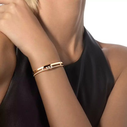 [Luna Brilliance]Move Romane Diamond Bangle Bracelet