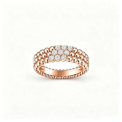 [Luna Brilliance] THREE-ROW DIAMOND RING