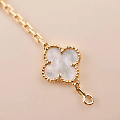 [Luna Brilliance]CLOVER WHITE PEARL MOP 5 MOTIF BRACELET COLLECTION