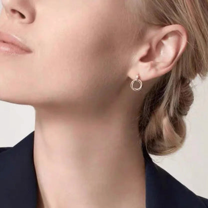 [Luna Brilliance] TRINITY ON DIAMOND  EARRINGS