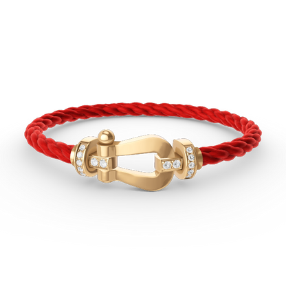 [Luna Brilliance]FORCE LARGE HORSESHOE HALF DIAMOND BRACELET GOLD