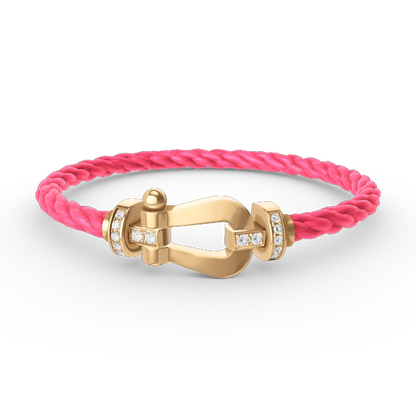 [Luna Brilliance]FORCE LARGE HORSESHOE HALF DIAMOND BRACELET GOLD