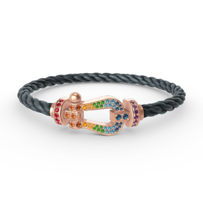 [Luna Brilliance]FORCE LARGE HORSESHOE  COLORED DIAMOND BRACELET ROSE GOLD