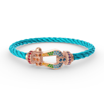 [Luna Brilliance]FORCE LARGE HORSESHOE  COLORED DIAMOND BRACELET ROSE GOLD