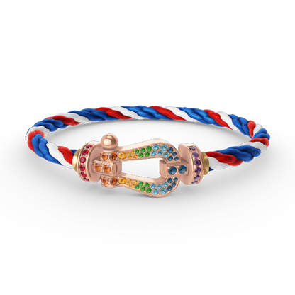 [Luna Brilliance]FORCE LARGE HORSESHOE  COLORED DIAMOND BRACELET ROSE GOLD