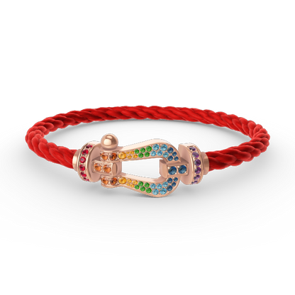 [Luna Brilliance]FORCE LARGE HORSESHOE  COLORED DIAMOND BRACELET ROSE GOLD
