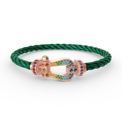 [Luna Brilliance]FORCE LARGE HORSESHOE  COLORED DIAMOND BRACELET ROSE GOLD