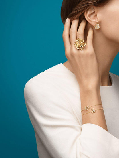 [Luna Brilliance]FRIVOLE GOLD FLOWER DIAMOND EARRINGS