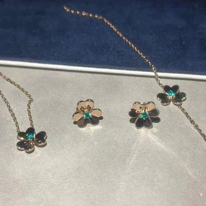 [Luna Brilliance]FRIVOLE  FLOWER MALACHITE EARRINGS