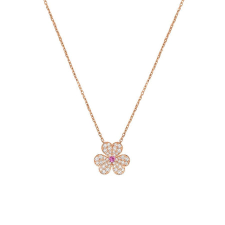 [Luna Brilliance]FRIVOLE ROSE GOLD FLOWER DIAMOND NECKLACE