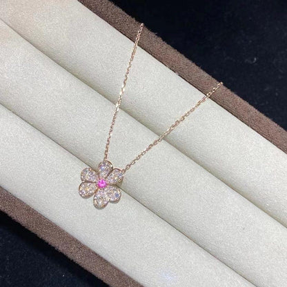 [Luna Brilliance]FRIVOLE ROSE GOLD FLOWER DIAMOND NECKLACE