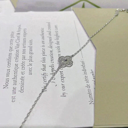 [Luna Brilliance]CLOVER  SINGLE FLOWER BRACELET SILVER