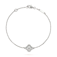 [Luna Brilliance]CLOVER  SINGLE FLOWER BRACELET SILVER