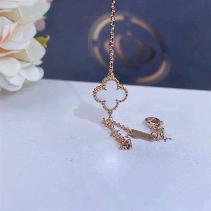 [Luna Brilliance] Clover White Mother-of-Pearl & JUSTE Bracelet Stack Set