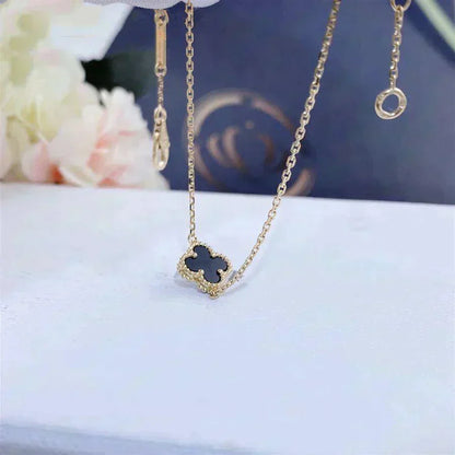 [Luna Brilliance]CLOVER ONYX SINGLE FLOWER BRACELET
