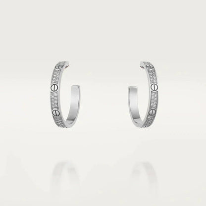 [Luna Brilliance] LOVE EARRINGS 3.6MM DIAMOND PAVED