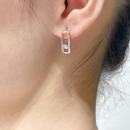 [Luna Brilliance]MOVE UNO SMALL 1 DIAMOND EARRINGS